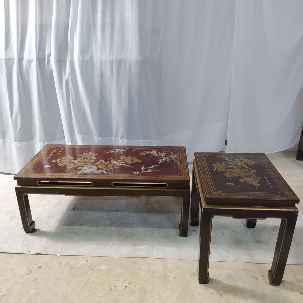3 tables basses style chinois
