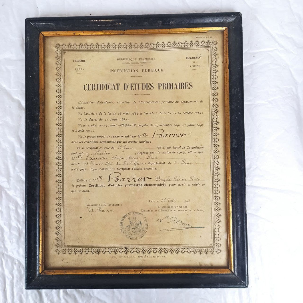 Certificat des études primaires 1908