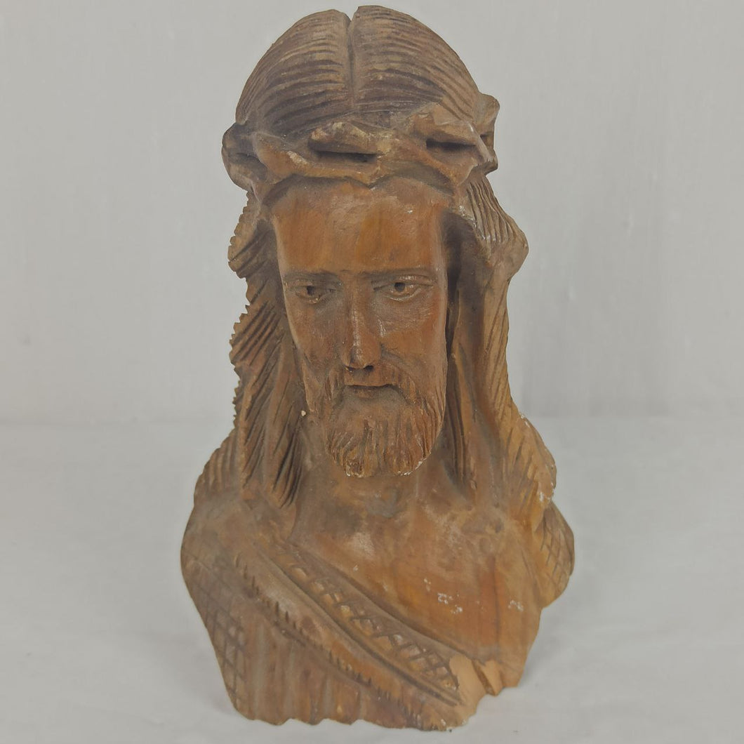 Buste de Jésus en bois