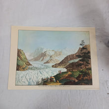 Charger l&#39;image dans la galerie, GRAVURE imprimée de la mer de Glace depuis le Sommet de Montavert en 1781
