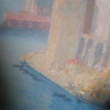 Charger l&#39;image dans la galerie, Peinture sur toile d&#39;un village sur mer de Raymond Thibesart
